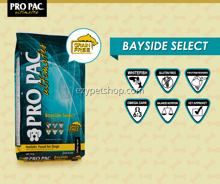 pro pac grain free ultimates bayside select dry dog food