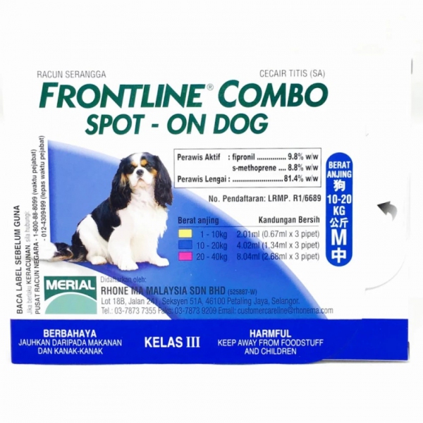 frontline spot on medium dog